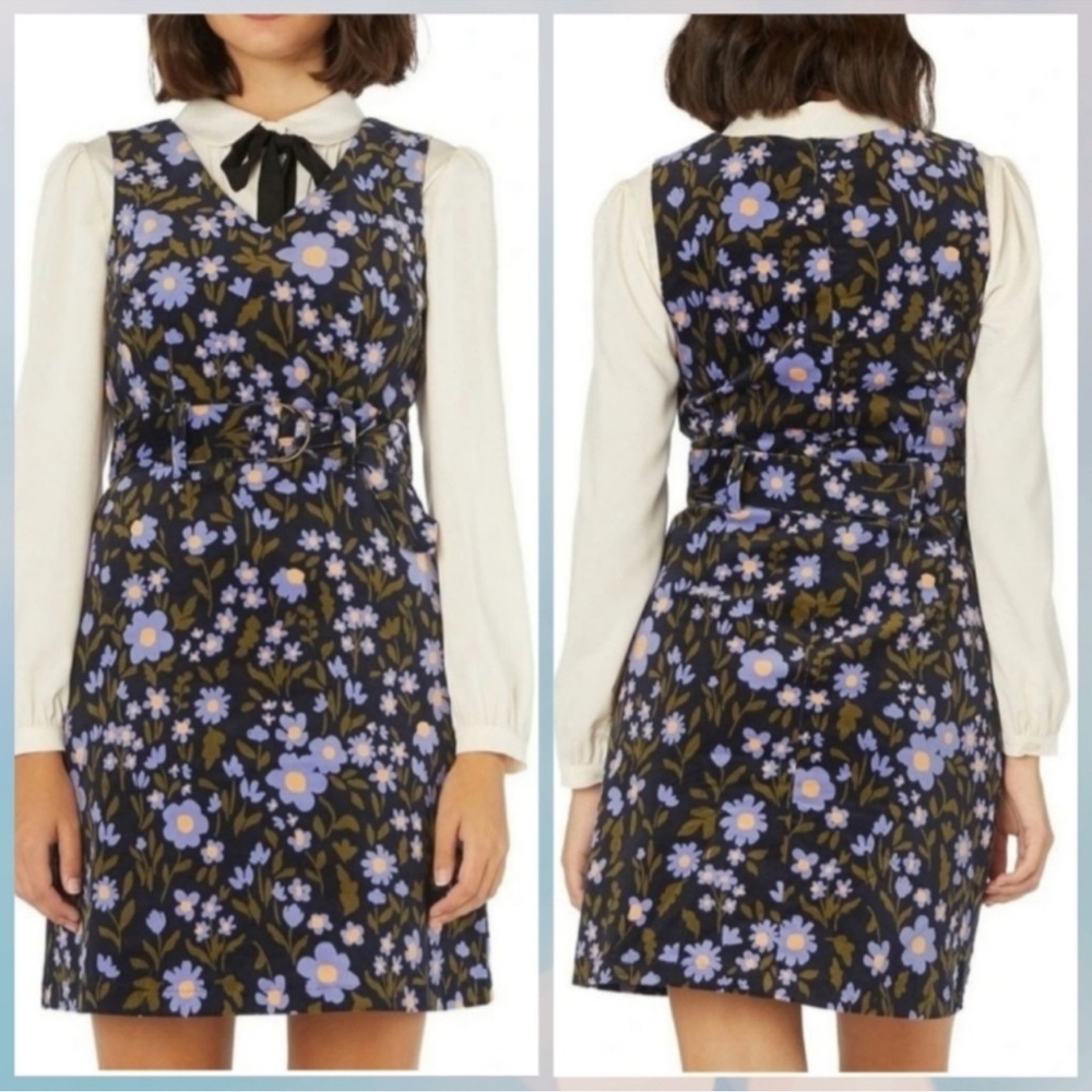 ModCloth x Princess Highway Corduroy Floral Midi Dress Size 10 US/ 14 AUS